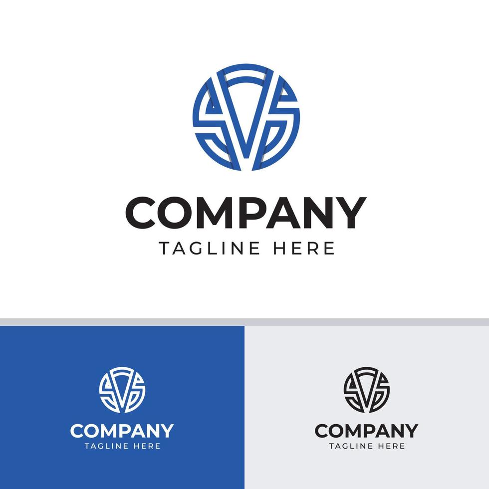 Initials VS or SV Monogram Logo, suitable for any business. vector