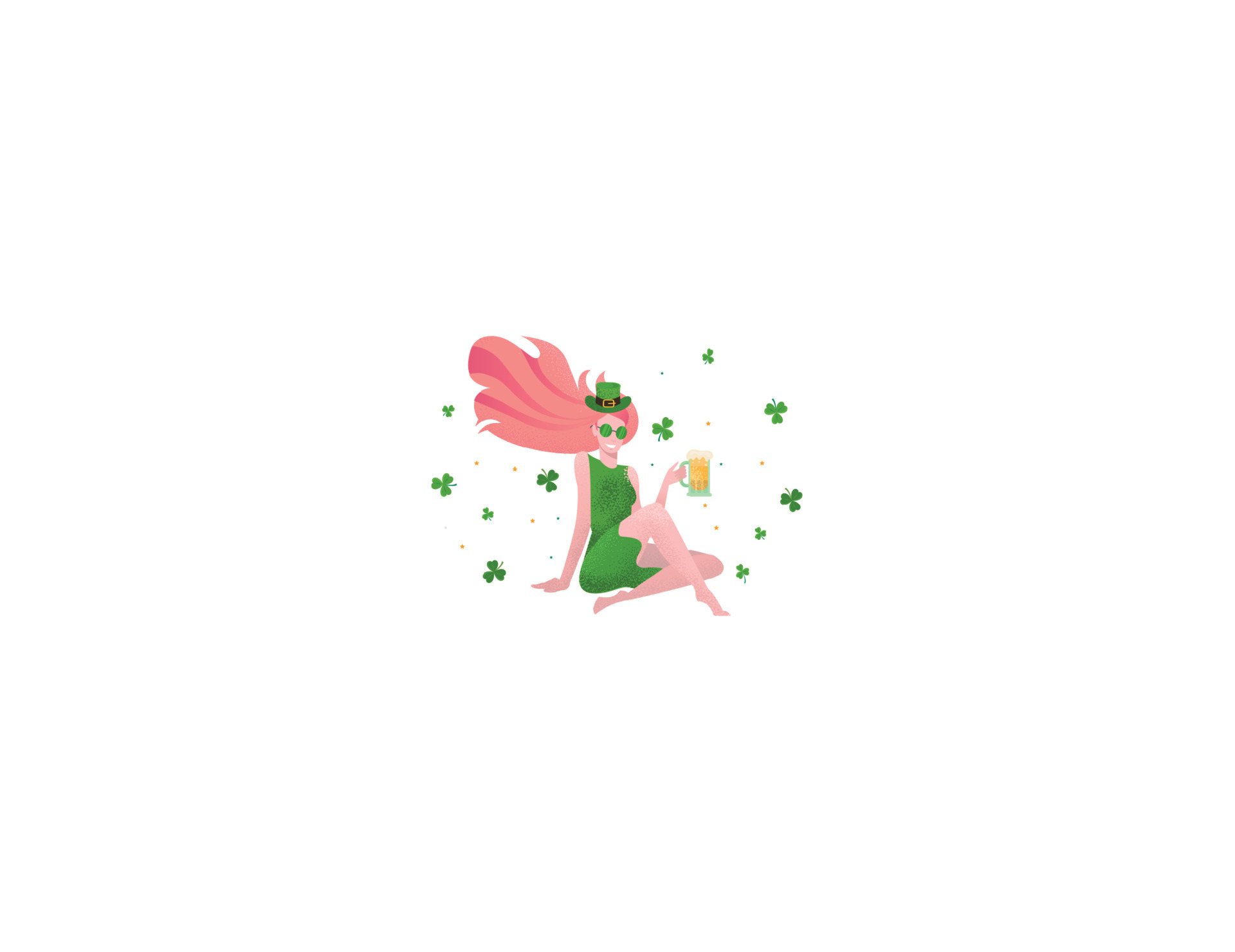 Girl with flowing red hair wearing as leprechaun in green hat sits with legs crossed with beer card with clover leaves pattern. Modern flat vector illustration with textures in cartoon style 12493195 Vector Art at Vecteezy Girl with flowing red hair wearing as leprechaun in green hat sits with legs crossed with beer card with clover leaves pattern. Modern flat vector illustration with textures in cartoon style 12493195 Vector Art at Vecteezy