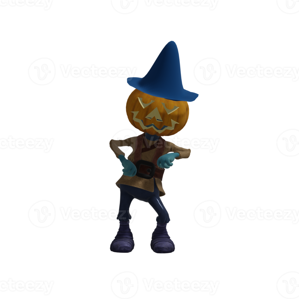 pose de monstruo de calabaza halloween png