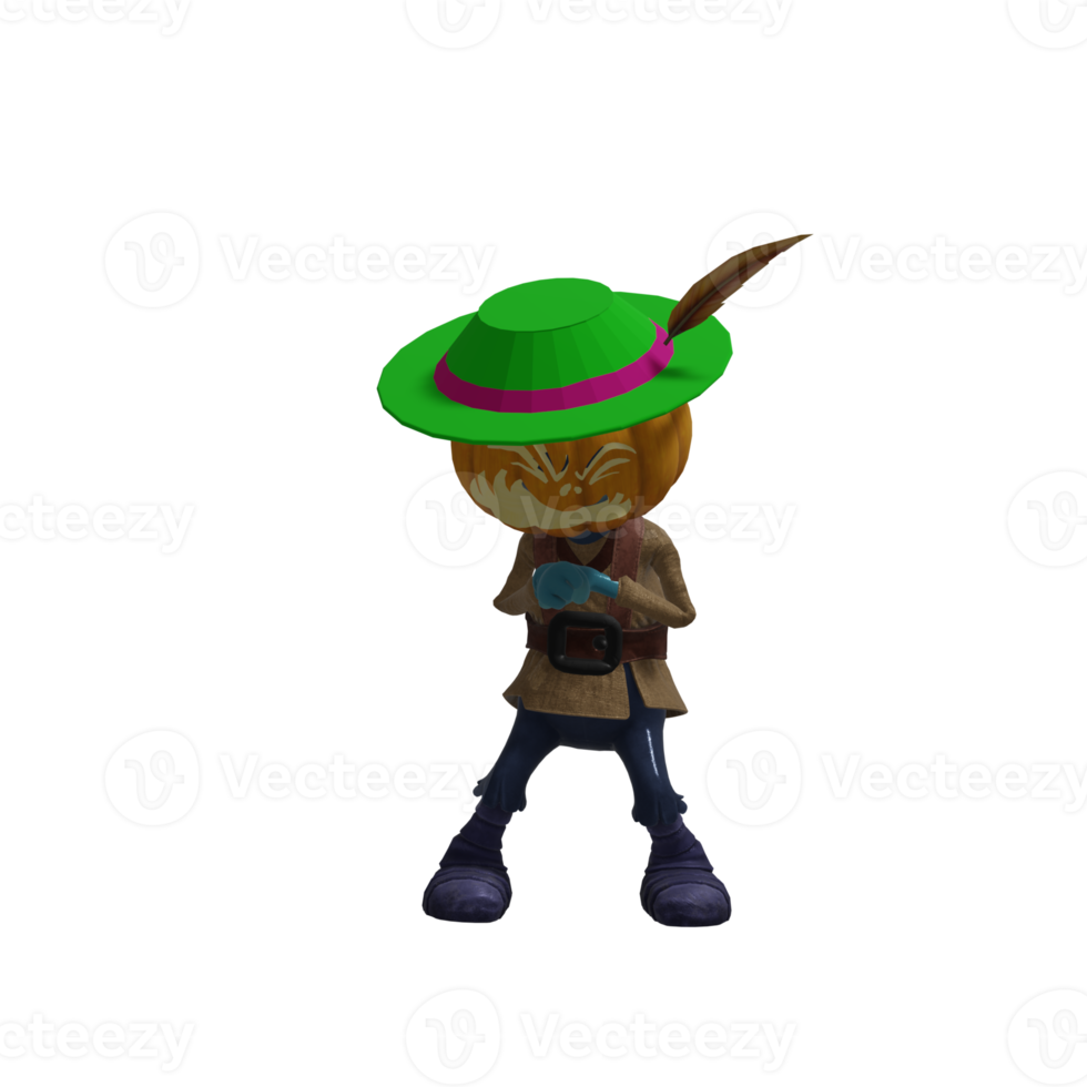 Pumpkin monster pose Halloween png