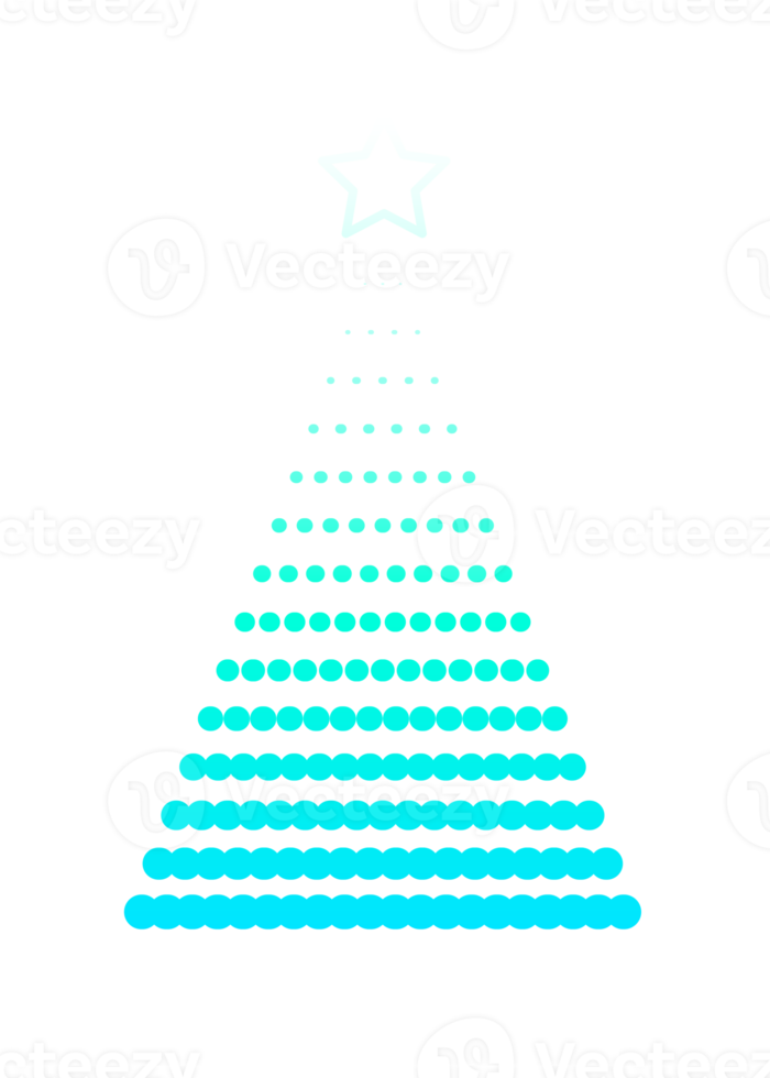 Neon-Weihnachtsbaum-Design. png mit transparentem Hintergrund.