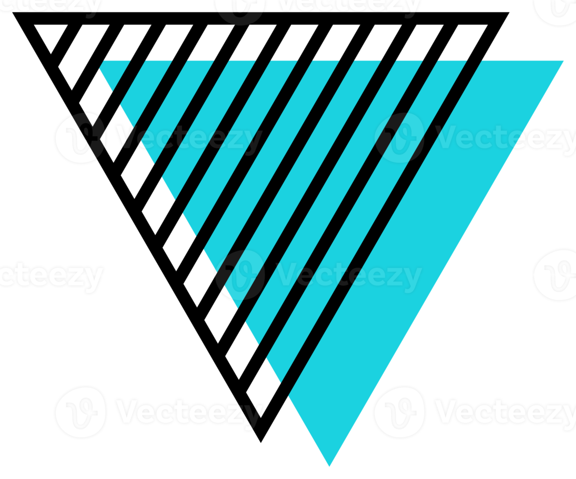 geometrisches abstraktes, flaches Gestaltungselement. png mit transparentem Hintergrund.