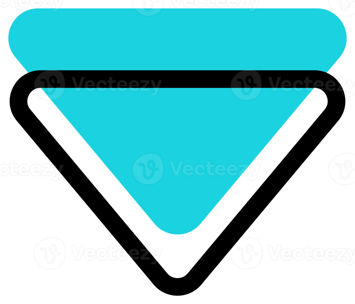 Geometric abstract, flat design element. PNG with transparent background.