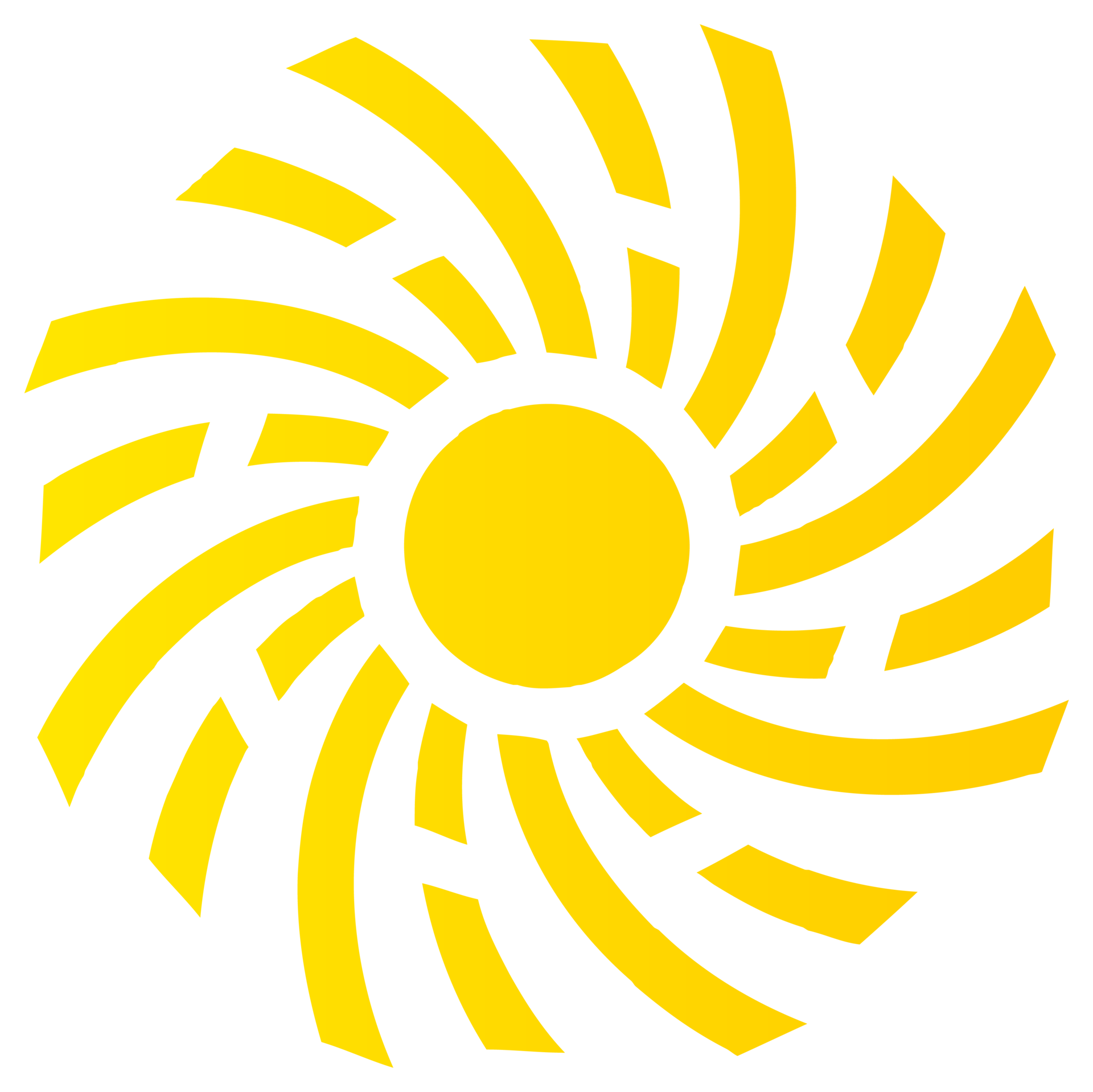 Sun icon in bright yellow color. PNG with transparent background