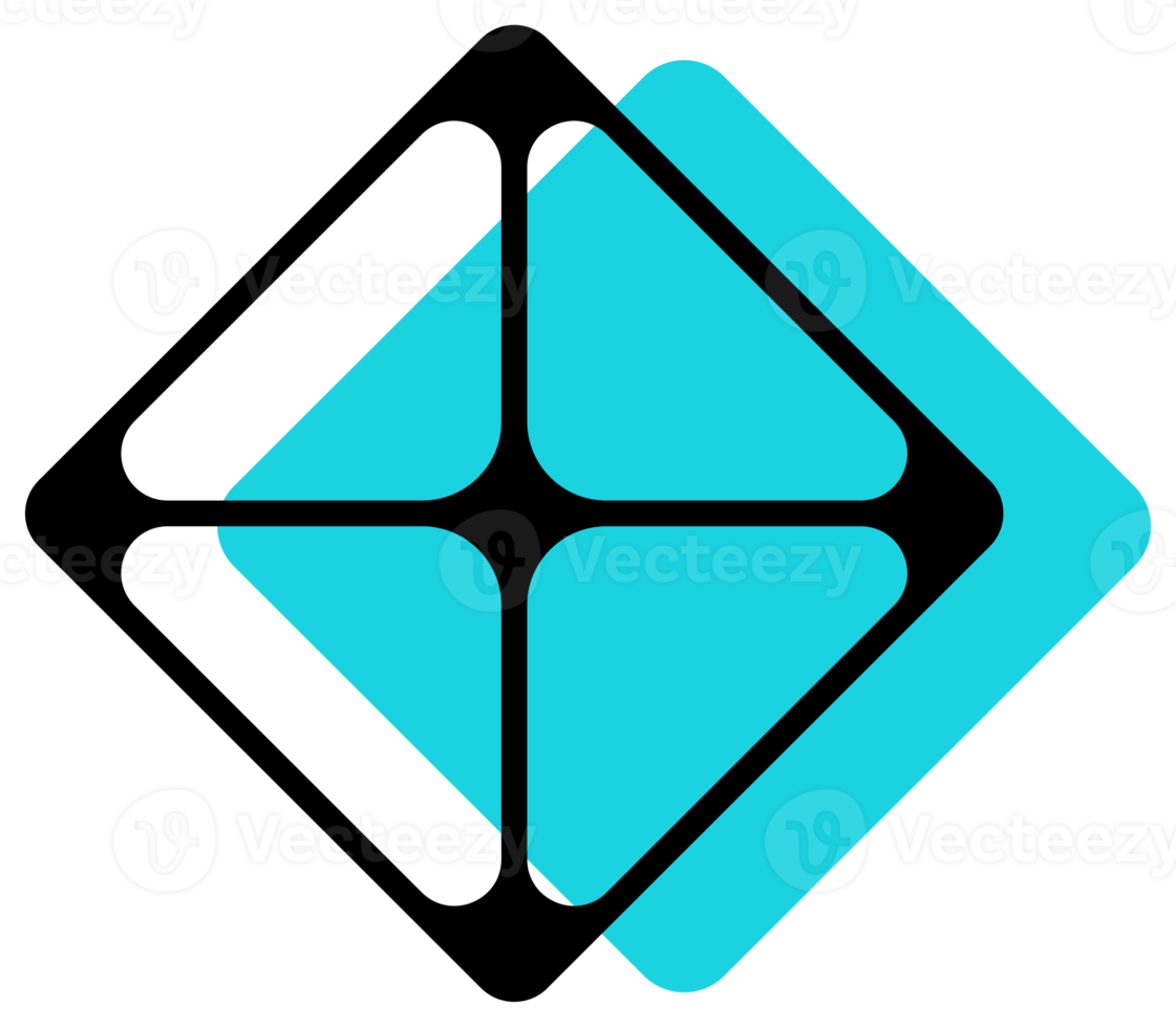 Geometric abstract, flat design element. PNG with transparent background.