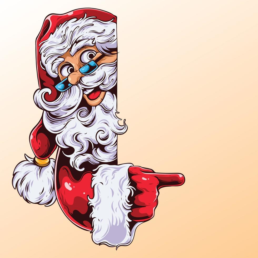 santa en la ilustración de navidad vector