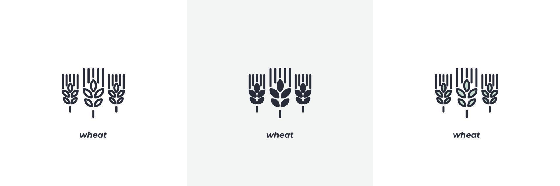 wheat icon. Line, solid and filled outline colorful version, outline and filled vector sign. Idea Symbol, logo illustration. Vector graphics