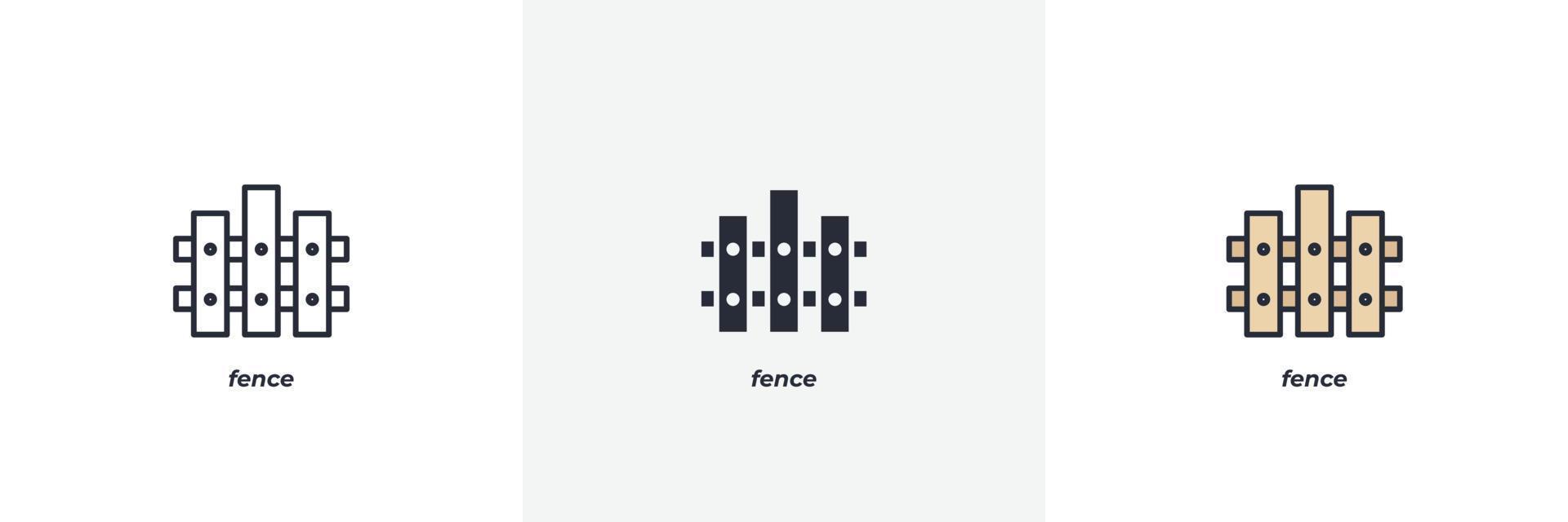 fence icon. Line, solid and filled outline colorful version, outline and filled vector sign. Idea Symbol, logo illustration. Vector graphics