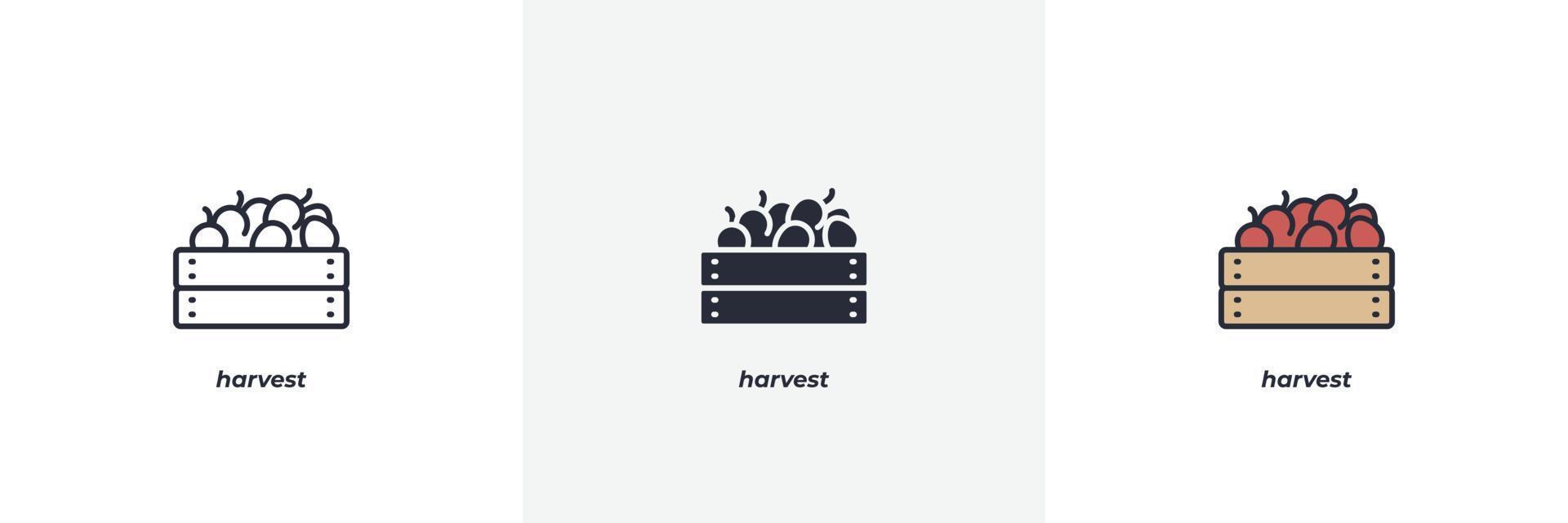 harvest icon. Line, solid and filled outline colorful version, outline and filled vector sign. Idea Symbol, logo illustration. Vector graphics