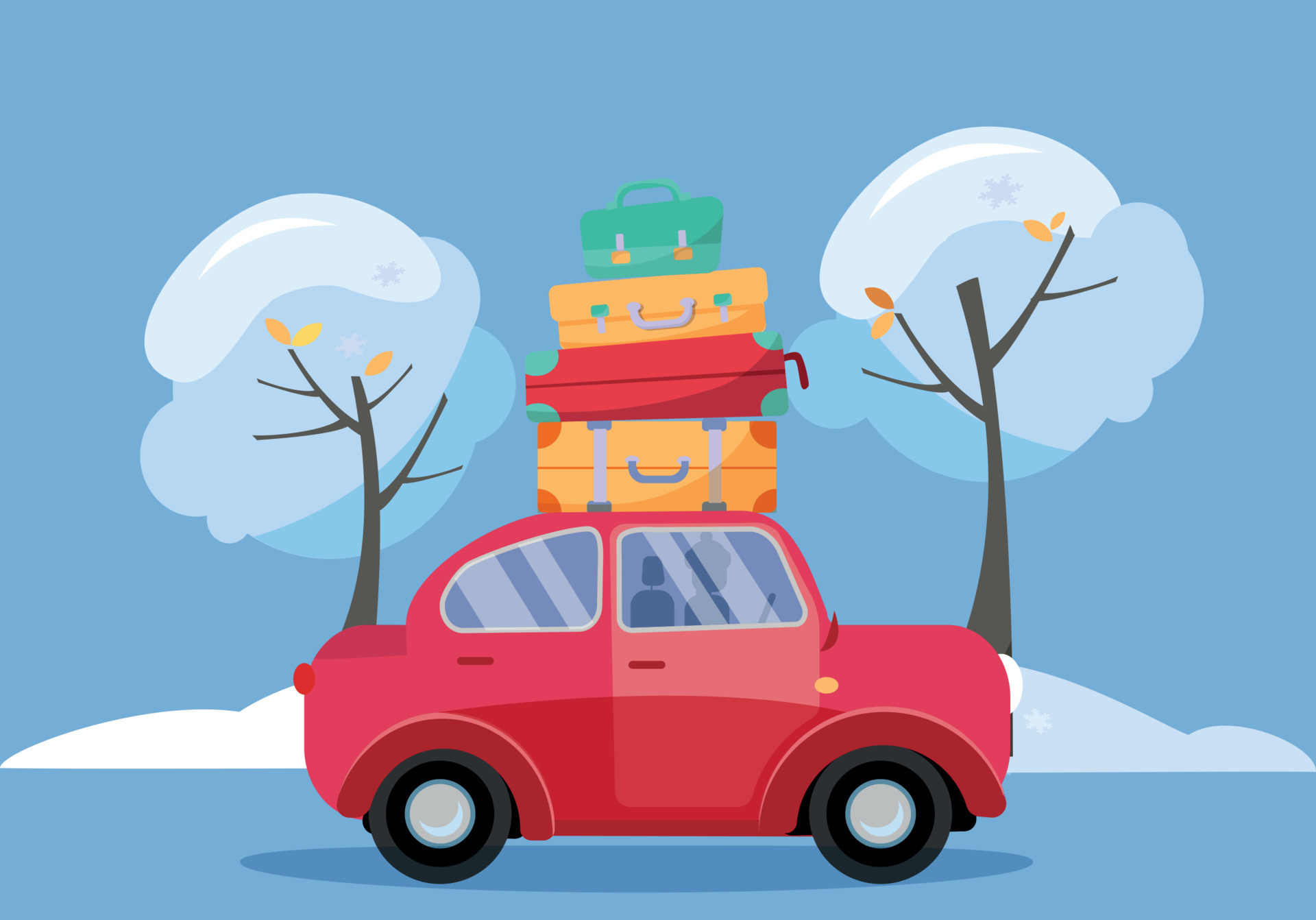 Car with 2025 suitcases on top