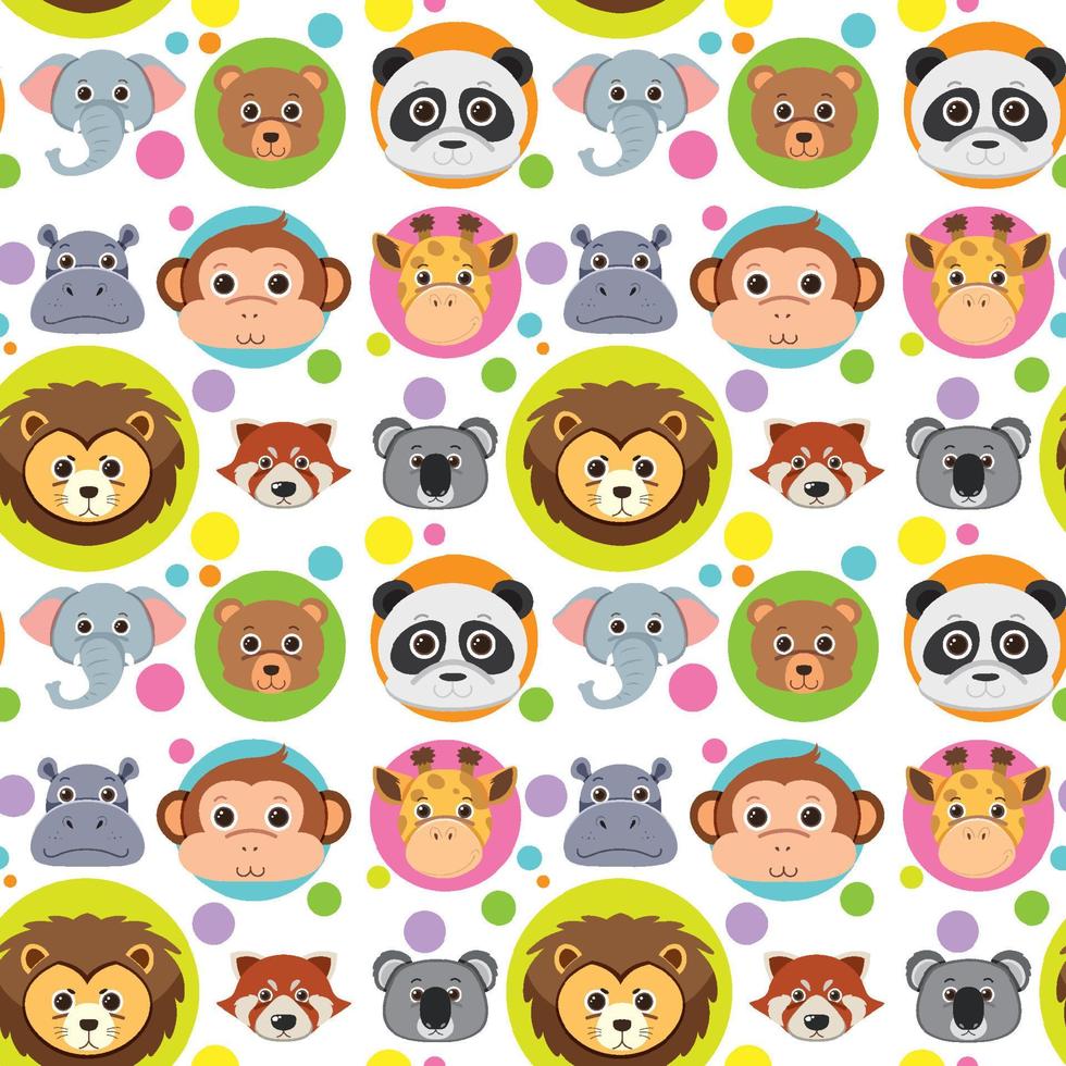 Cute animals seamless pattern vector