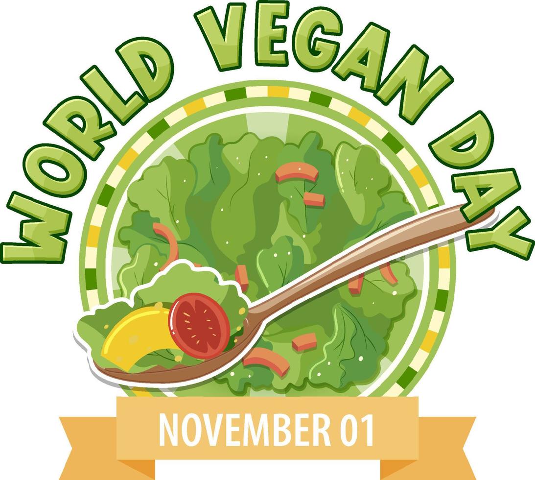 diseño del logotipo del día mundial vegano vector