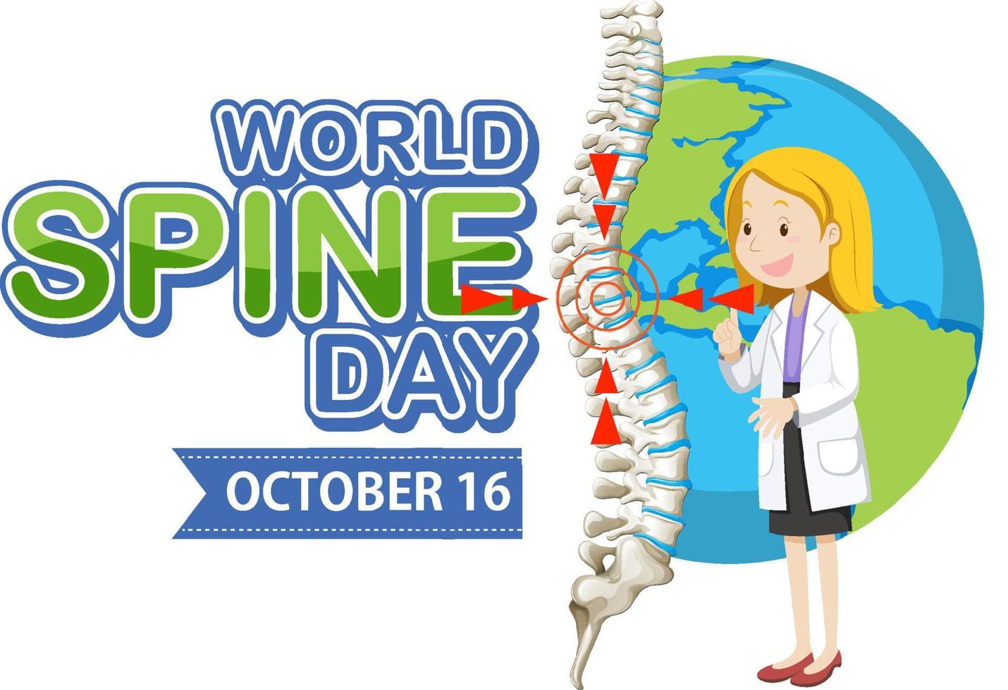 World Spine Day Banner Design vector