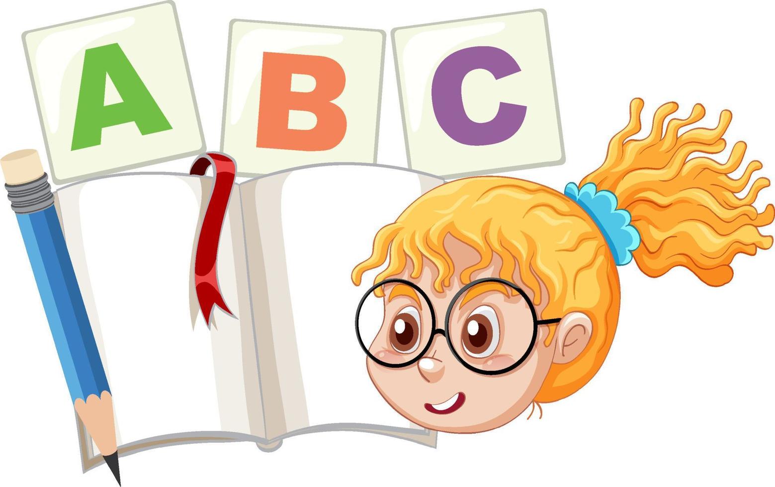 ABC alphabet with cute girl vector