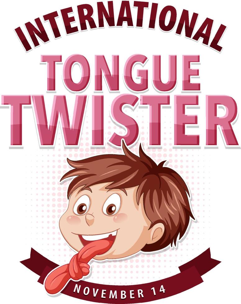 International tongue twister day logo design vector