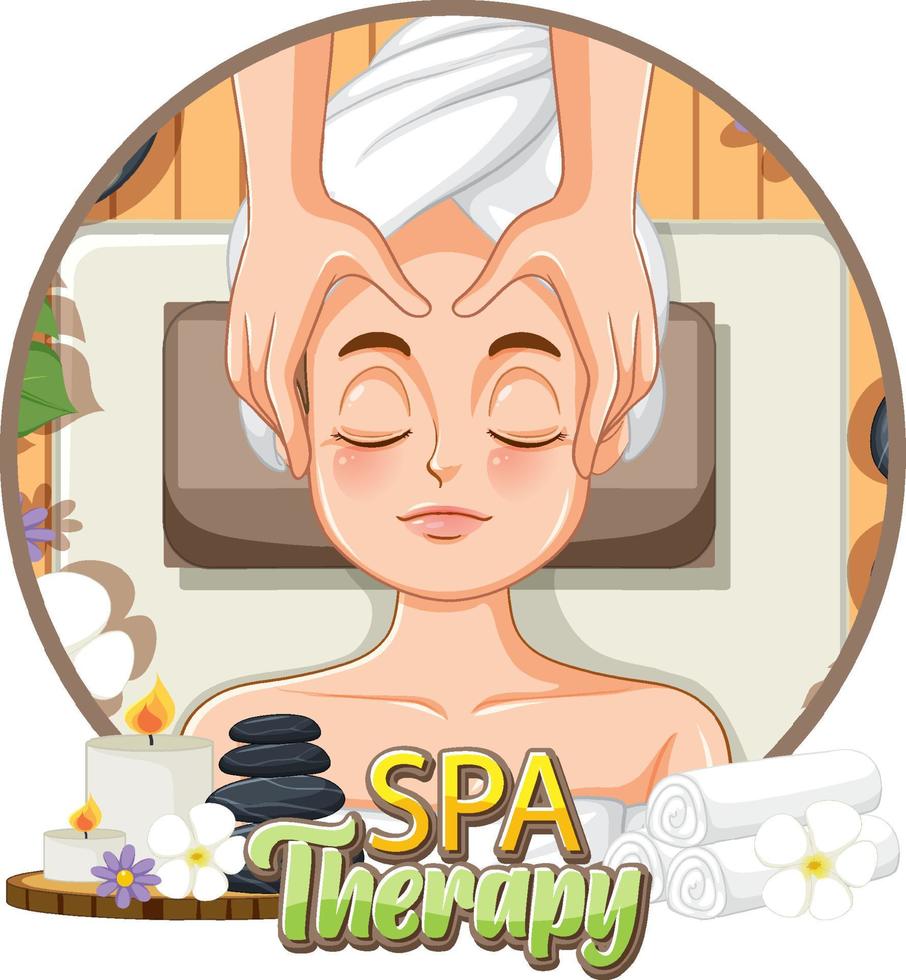 Woman getting facial mask treatment vector