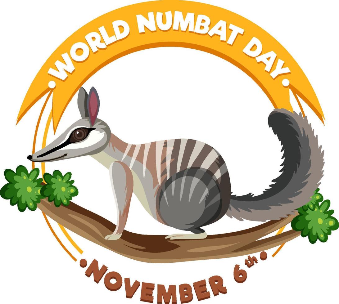 World Numbat Day Logo Concept vector