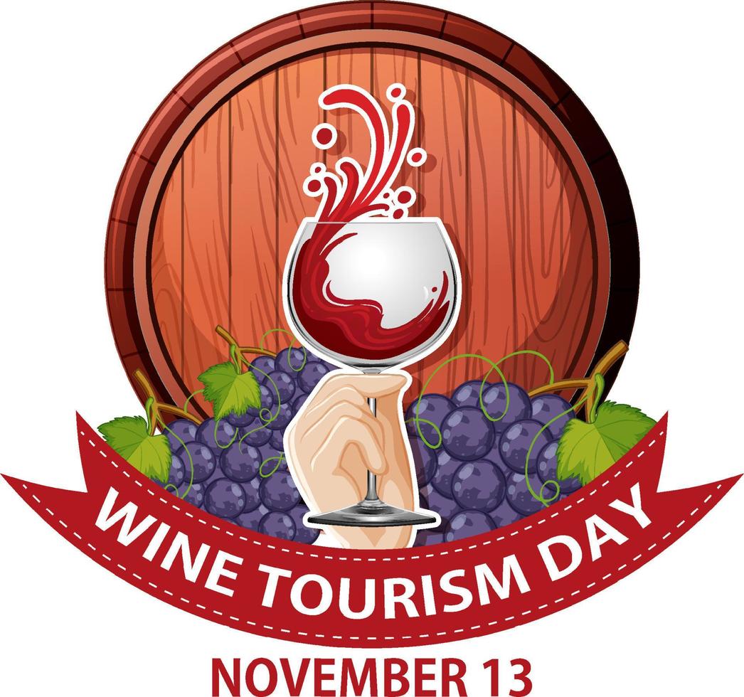 Wine Tourism Day Font Logo Design vector