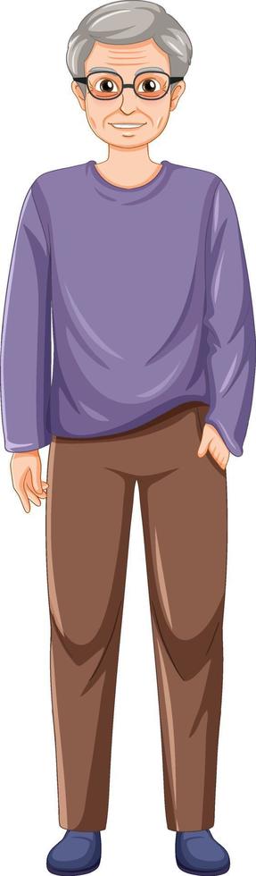 A male senior cartoon character vector