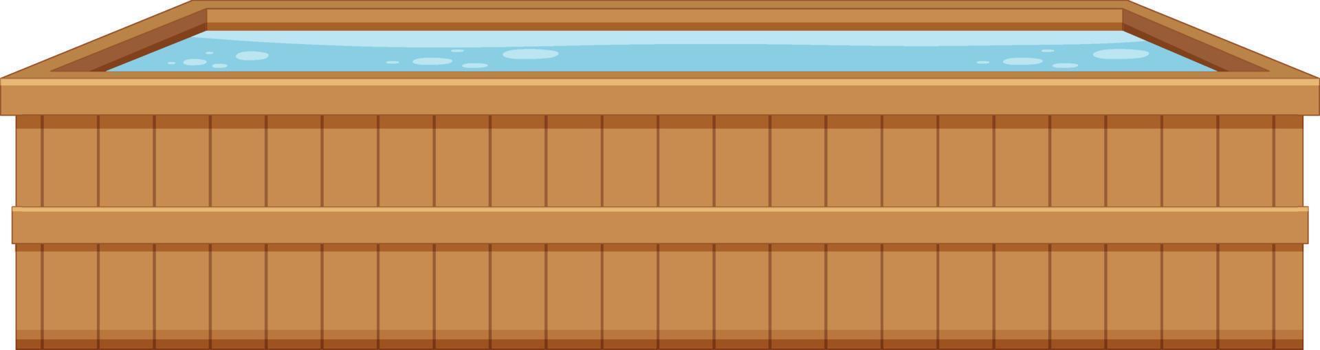 Wooden hot tub spa vector