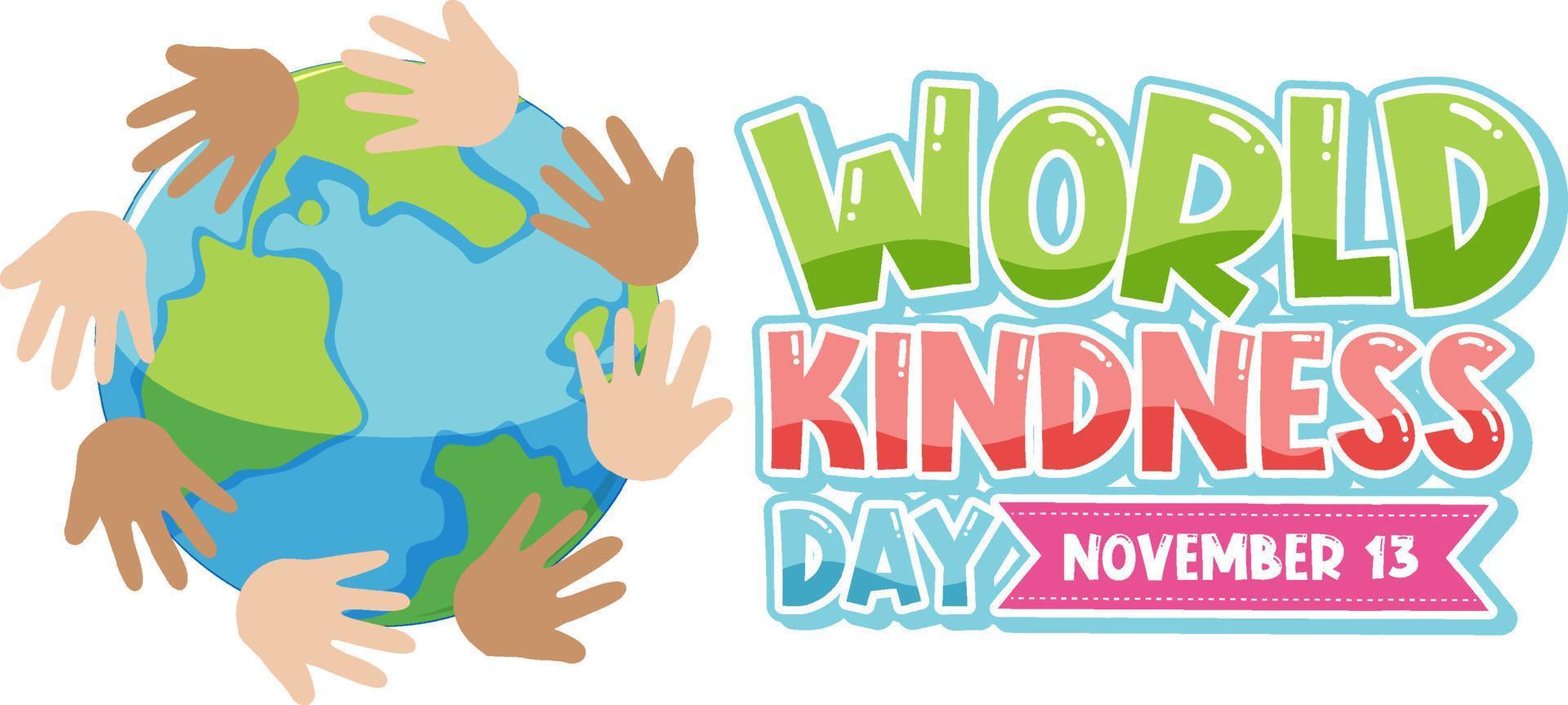 World Kindness Day Font Logo Design vector