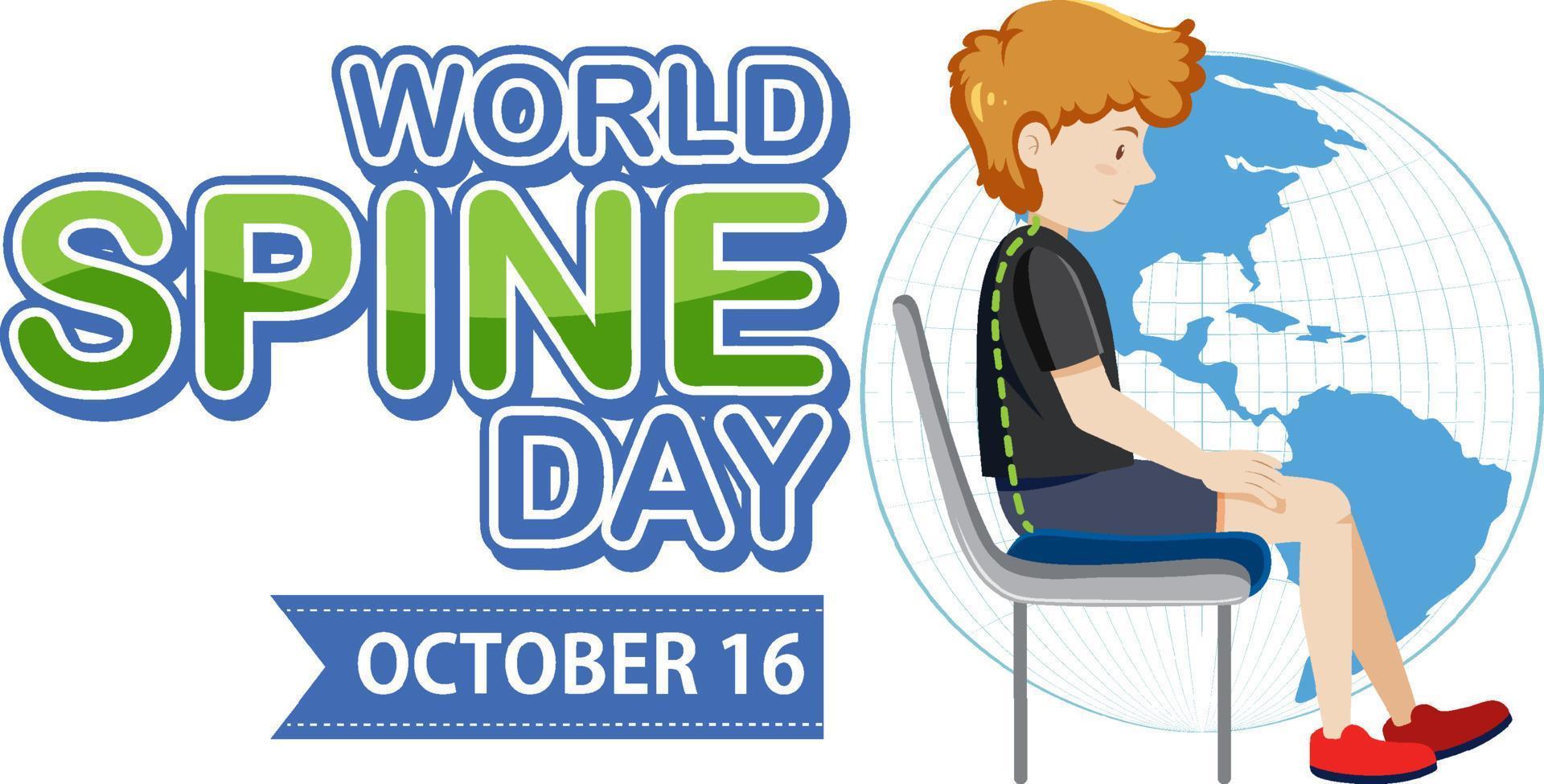 World Spine Day Banner Design vector