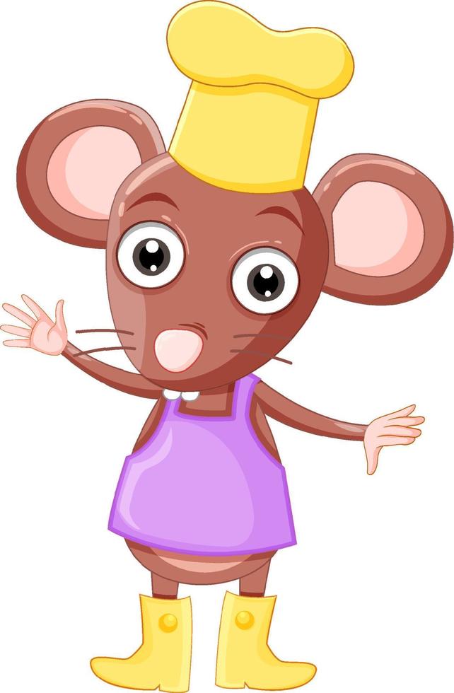 Chef rat cartoon character vector