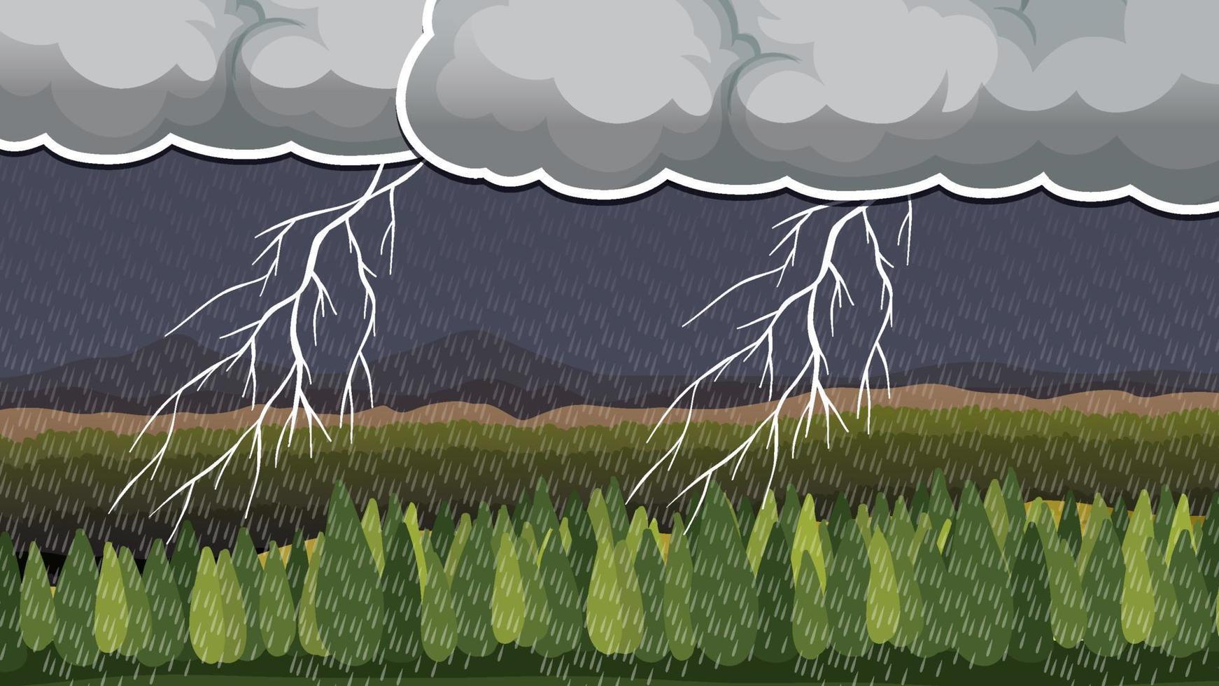 tormenta eléctrica en el fondo de la noche vector