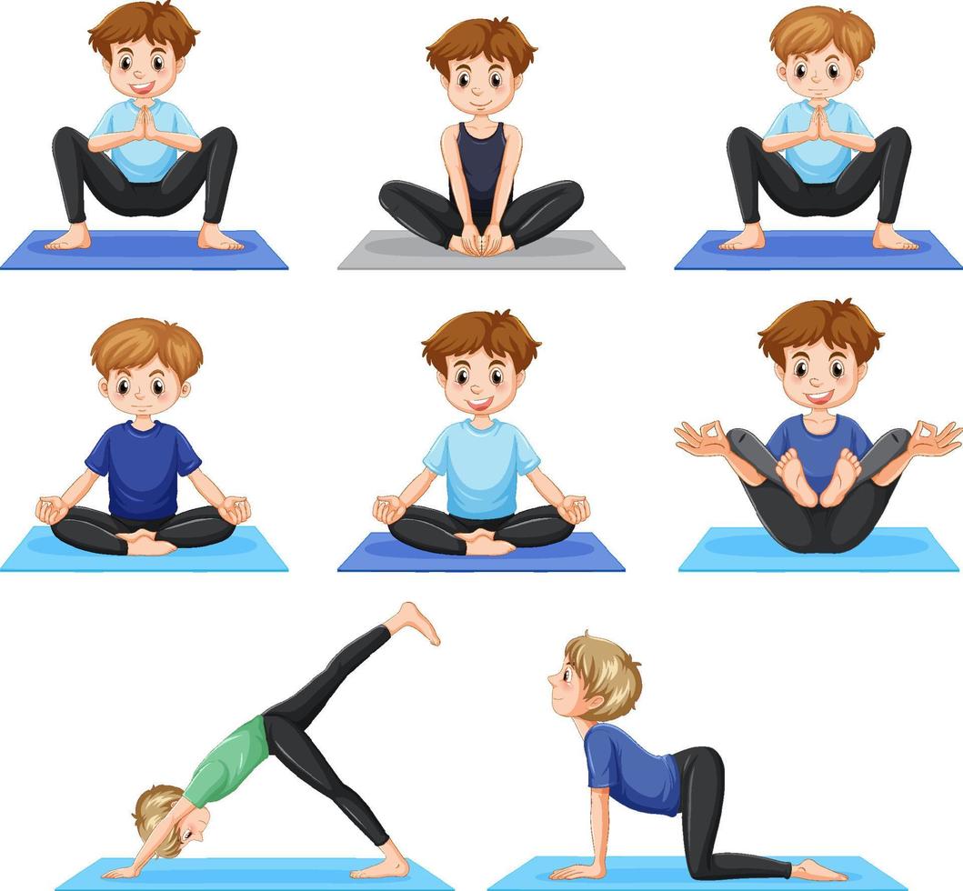 Set of yoga postures vector