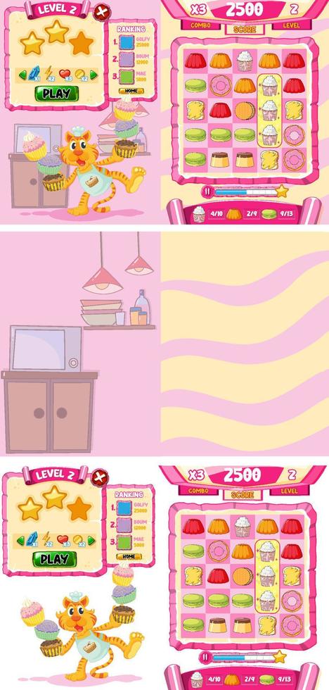 A game background template with elements vector