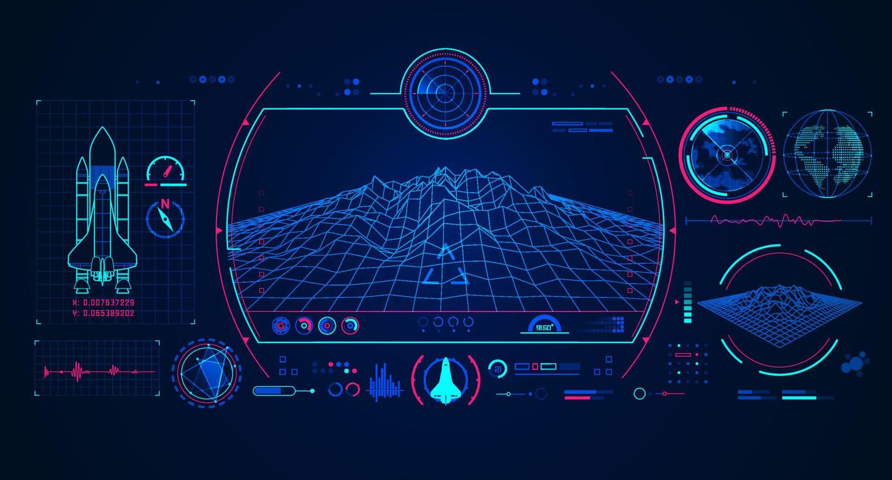 spaceship radar interface vector