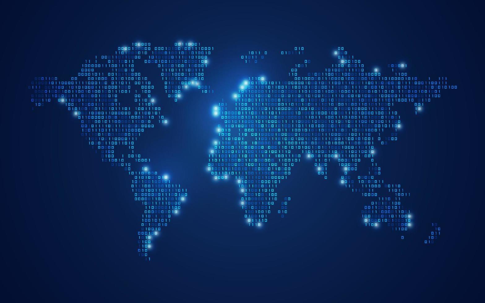 binary world map vector