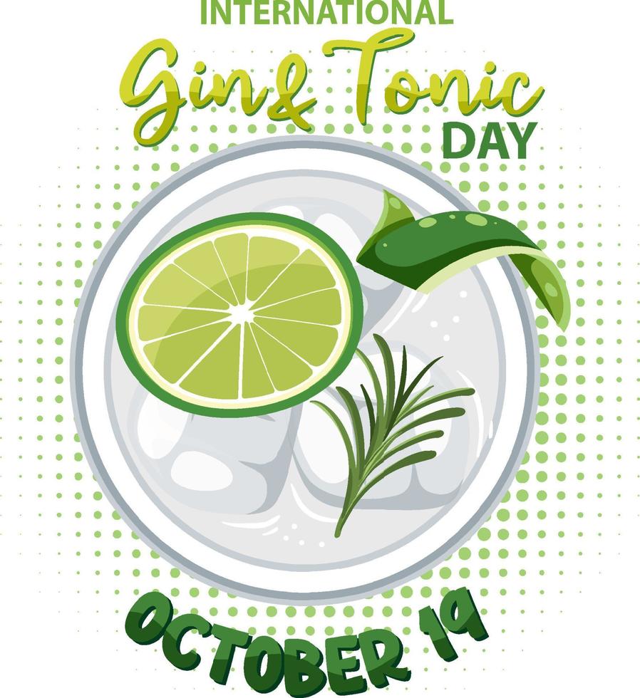 International gin and tonic day logo design vector