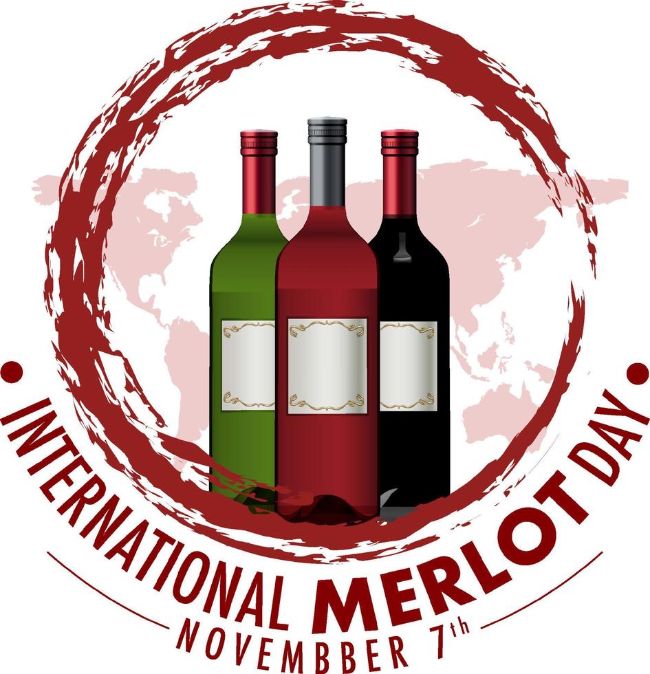diseño de banner del día internacional del merlot vector
