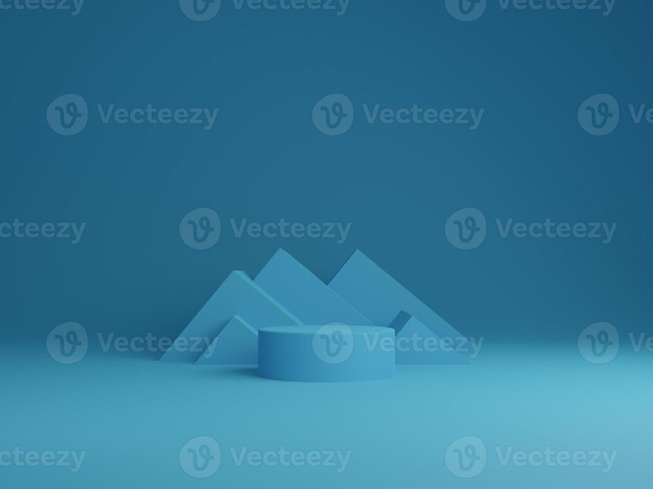 Blue minimal abstract background cylinder podium geometric shape, Stage for product. 3d rendering photo