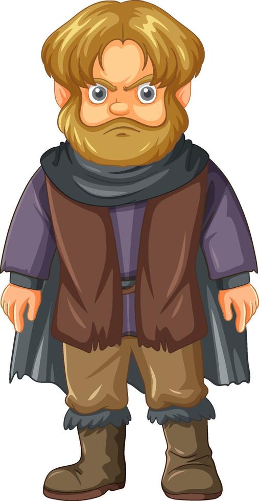 A medieval dwarf  cartoon character vector