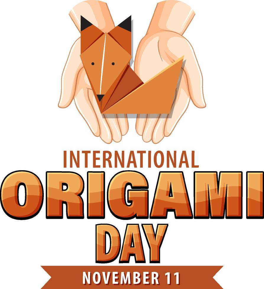 diseño de banner del día internacional del origami vector
