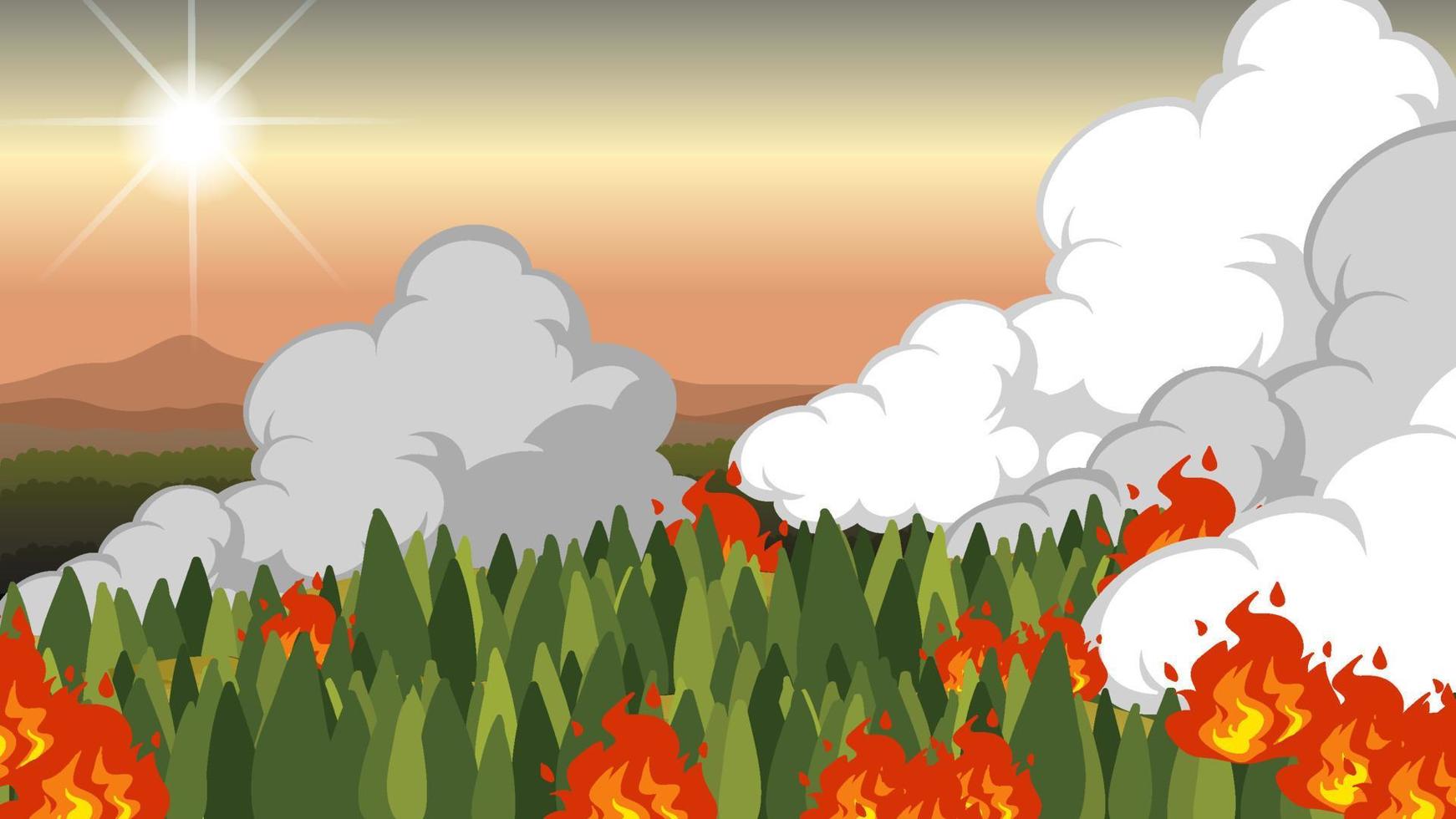 Thumbnail design with wildfire vector