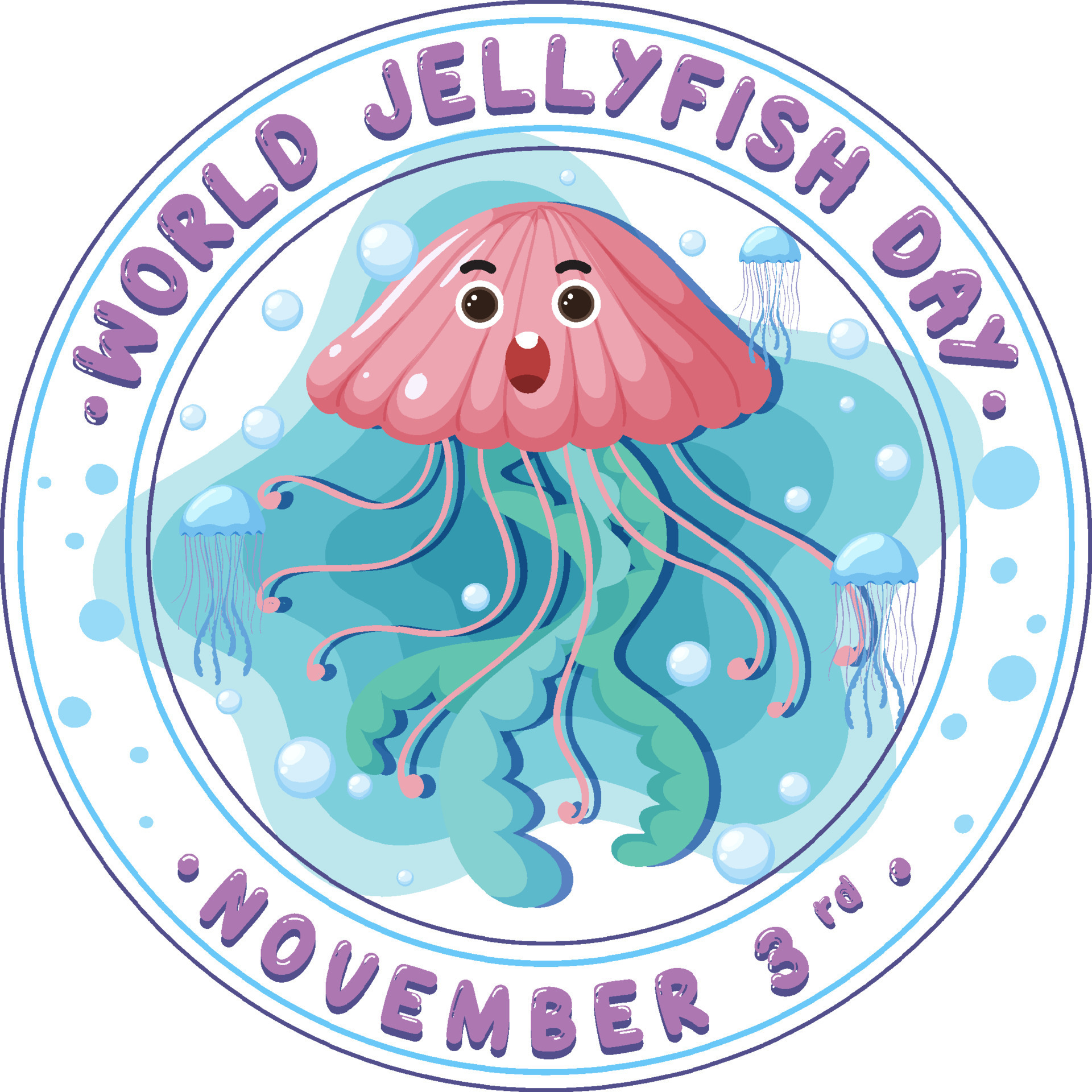 World Jellyfish Day Logo Design 12496202 Vector Art at Vecteezy