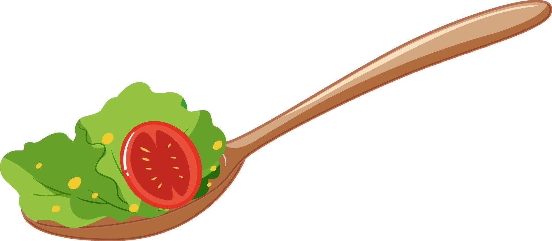 ensalada de verduras en una cuchara vector