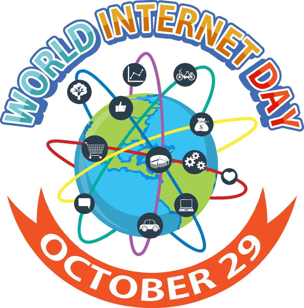 diseño de banner del día mundial de internet vector