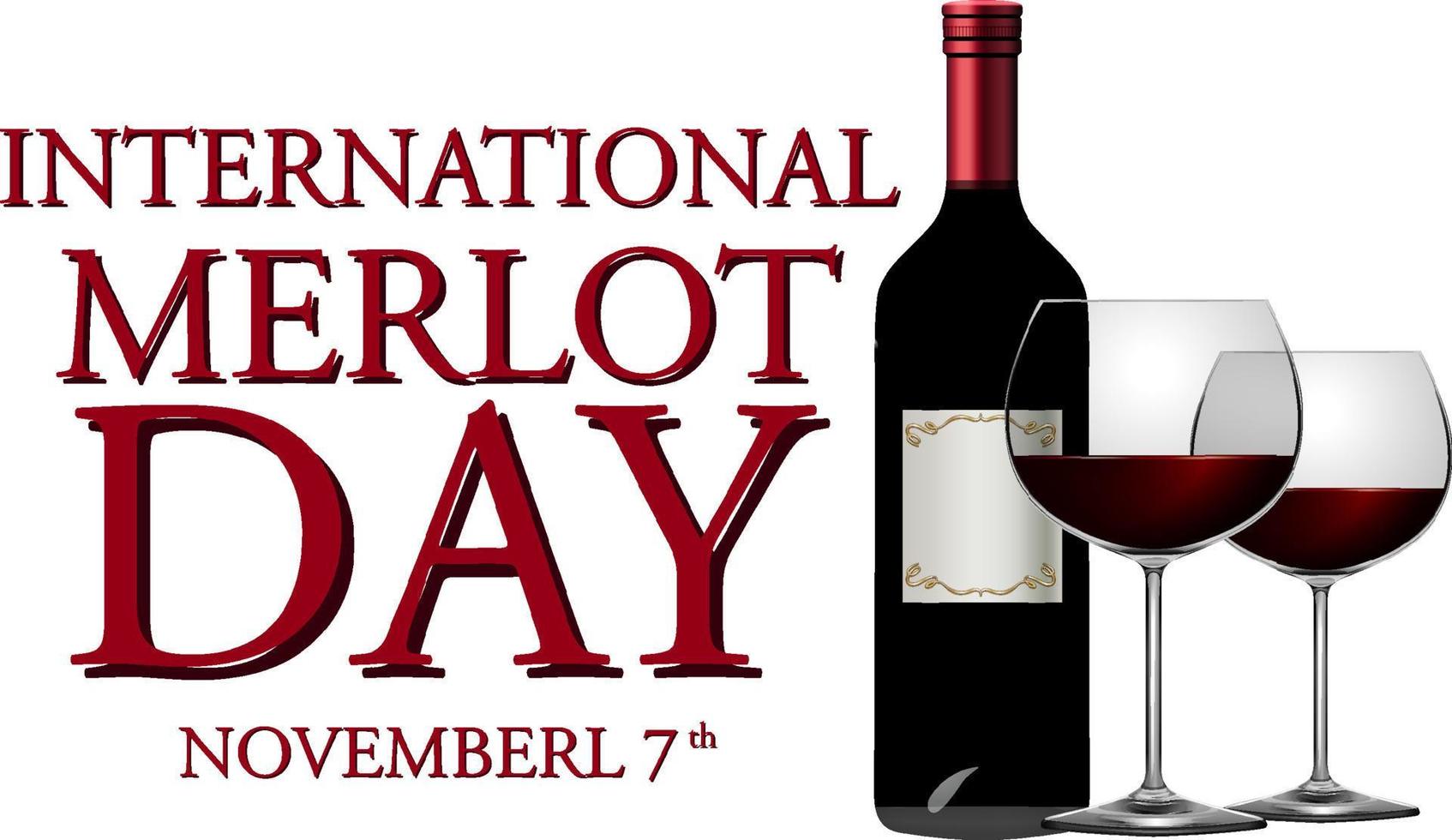 diseño de banner del día internacional del merlot vector