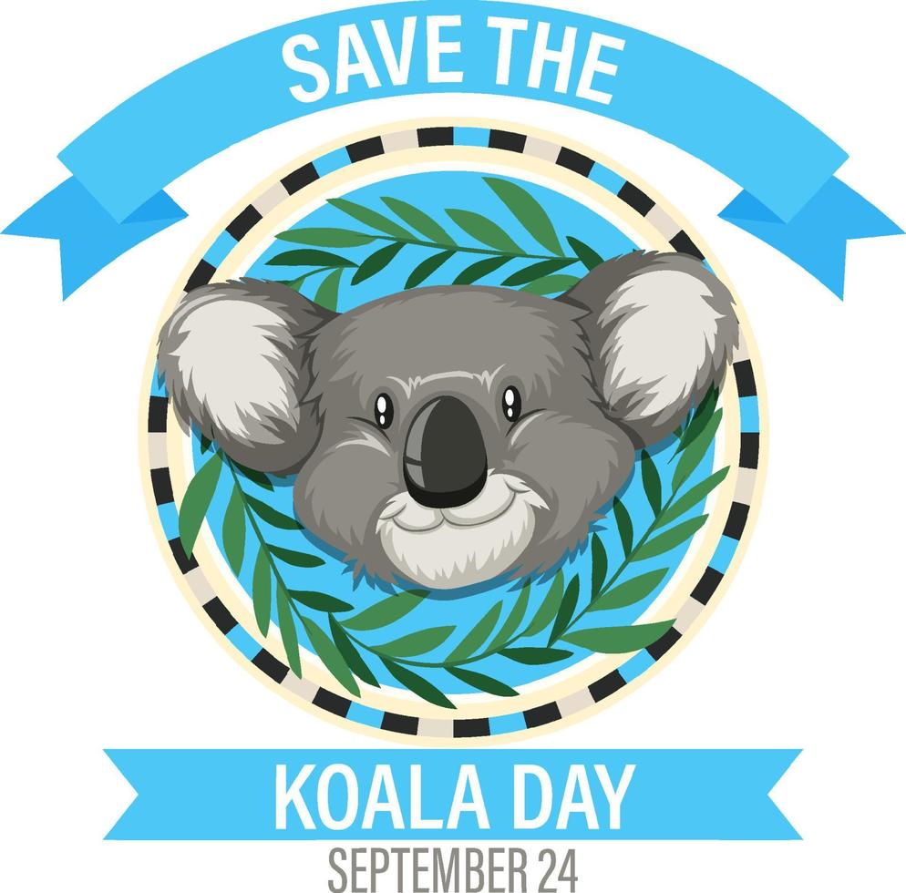 Save the koala day banner design vector