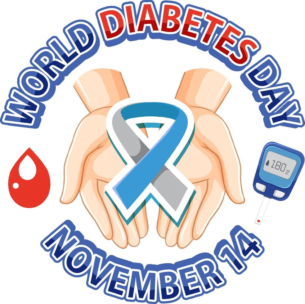 World Diabetes Day Font Logo Design vector