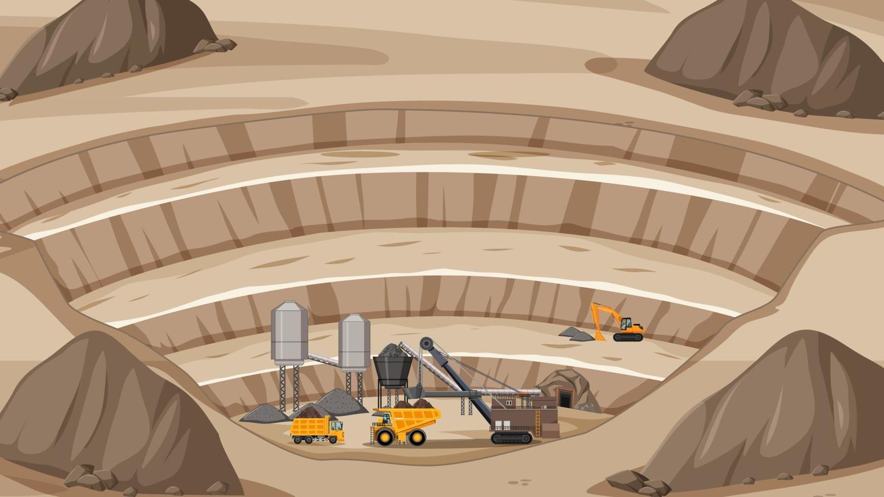 Thumbnail design with mining landscape vector