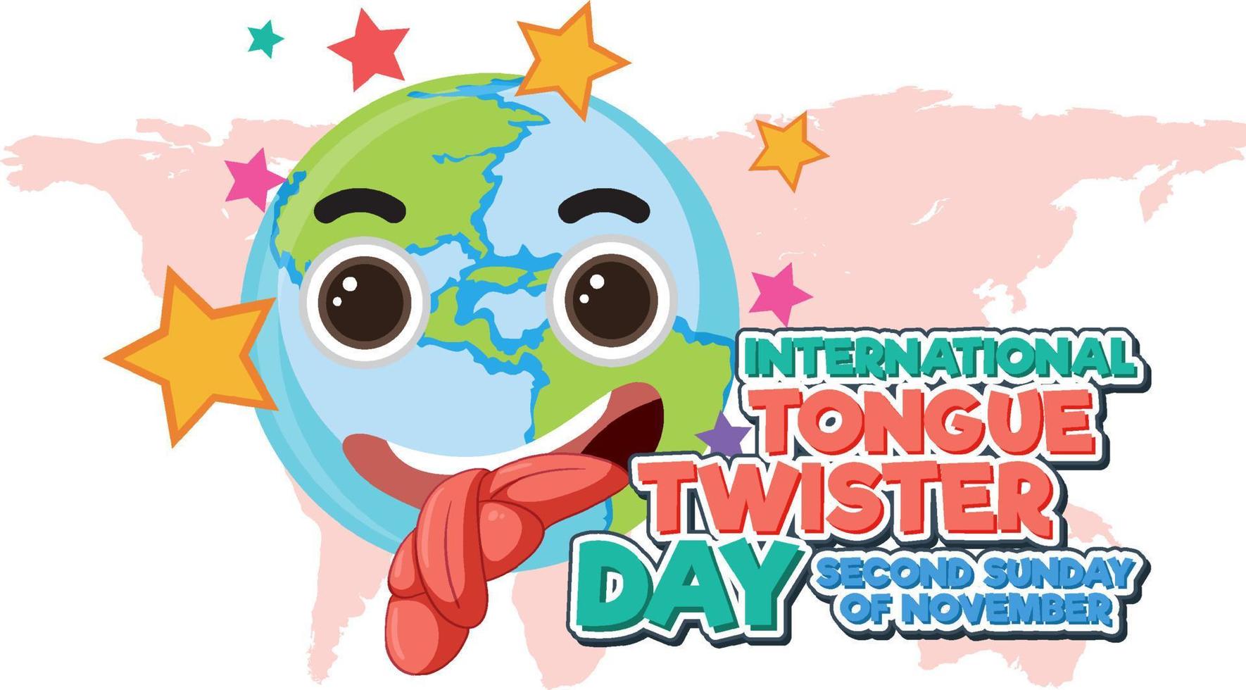 International Tongue Twister Day Banner Design vector