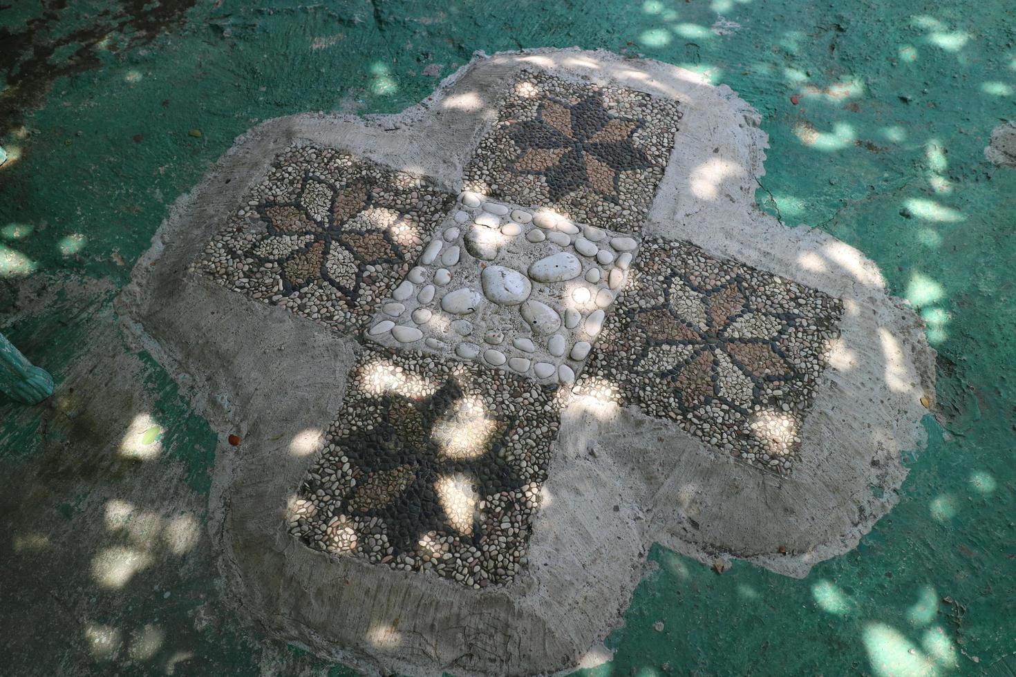 floor decoration made of several floors with abstract images photo