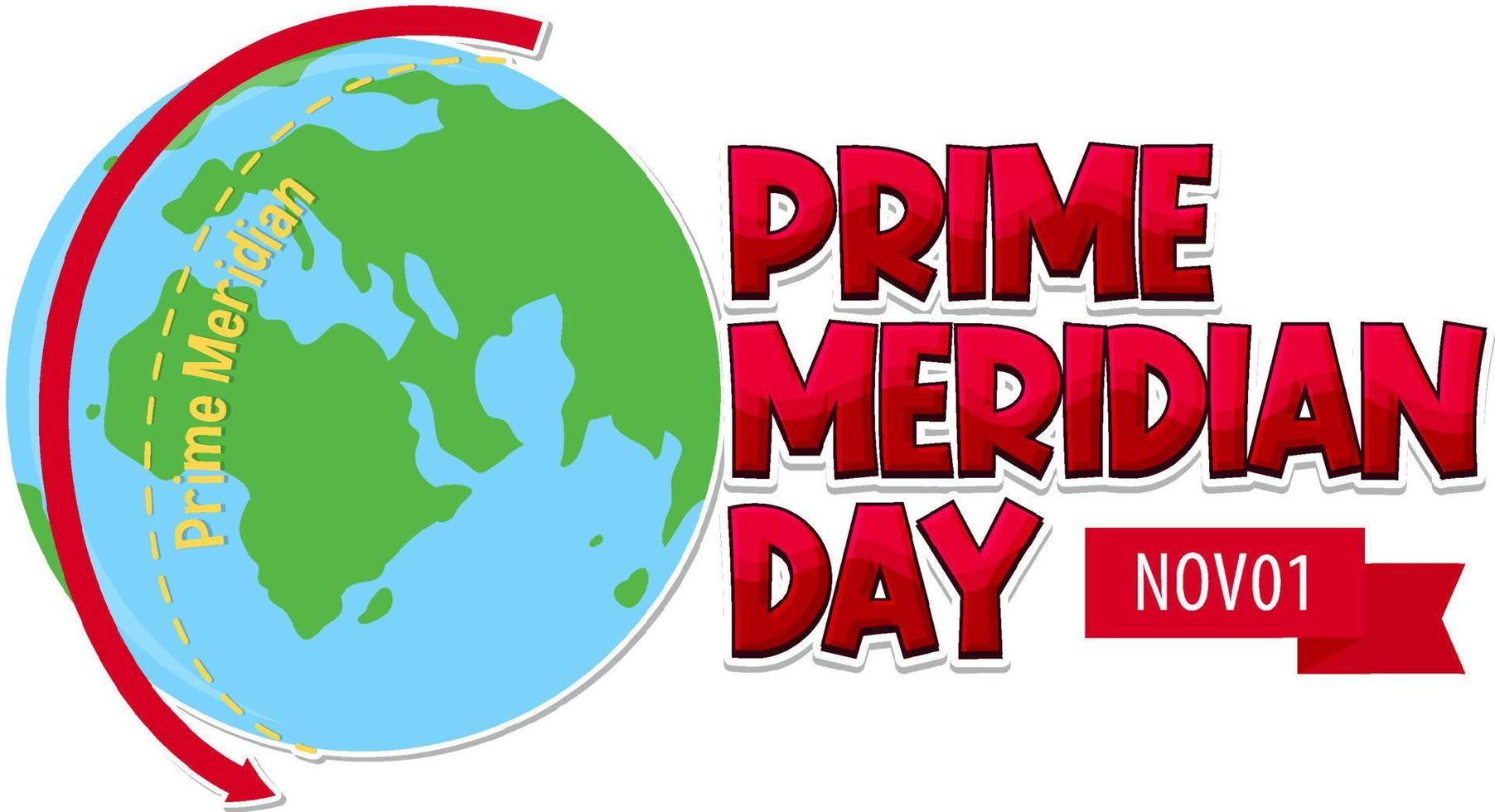 Prime Meridian Day Logo Concept vector