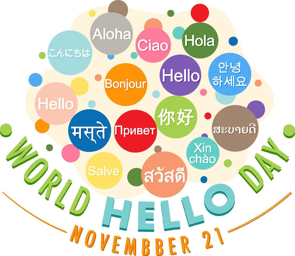 World hello day banner design vector