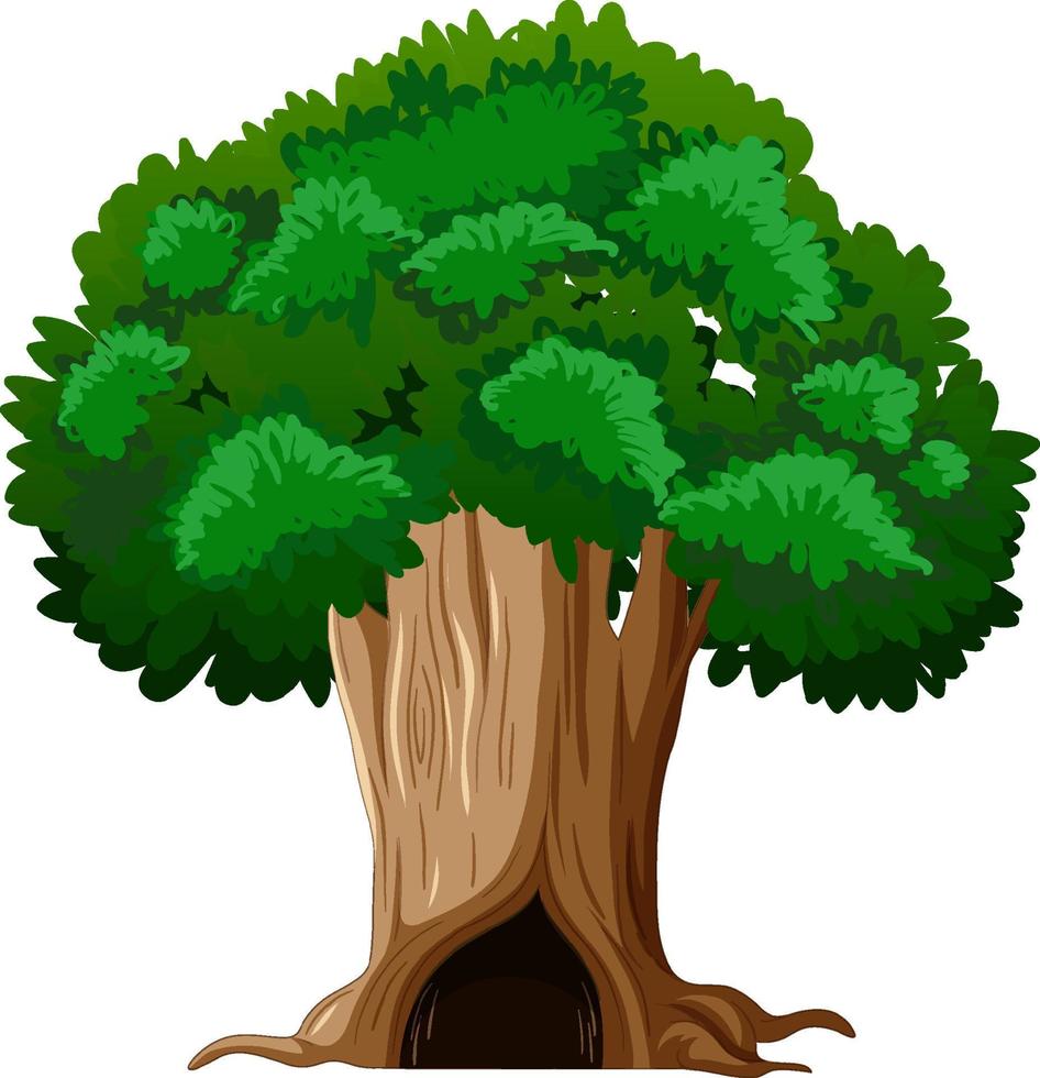 Big tree isolated cartoon vector